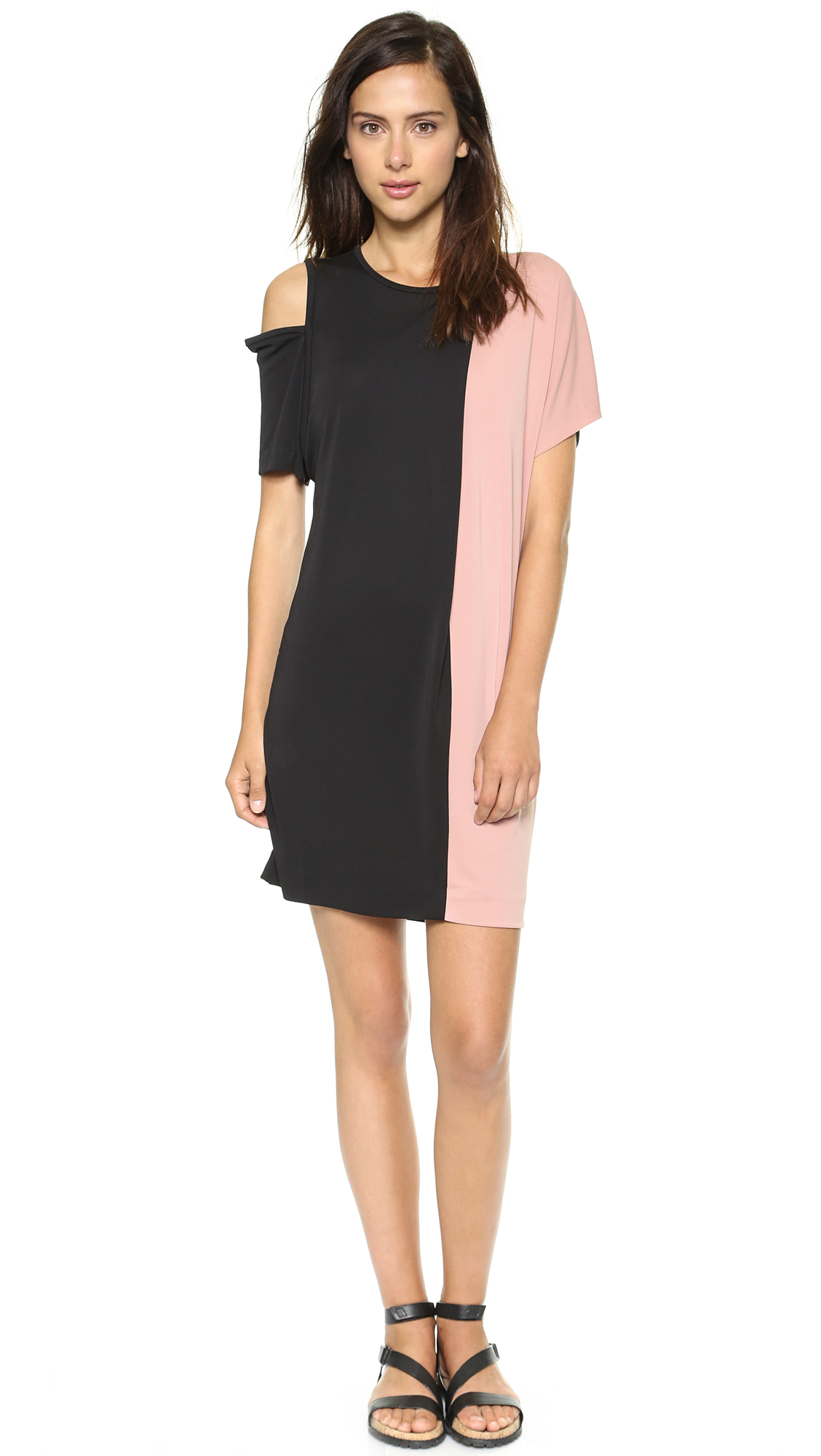 DKNY Short Sleeve Colorblock Dress Blackorchard in Pink Lyst DKNY Short Sleeve Colorblock Dress Blackorchard in Pink Lyst