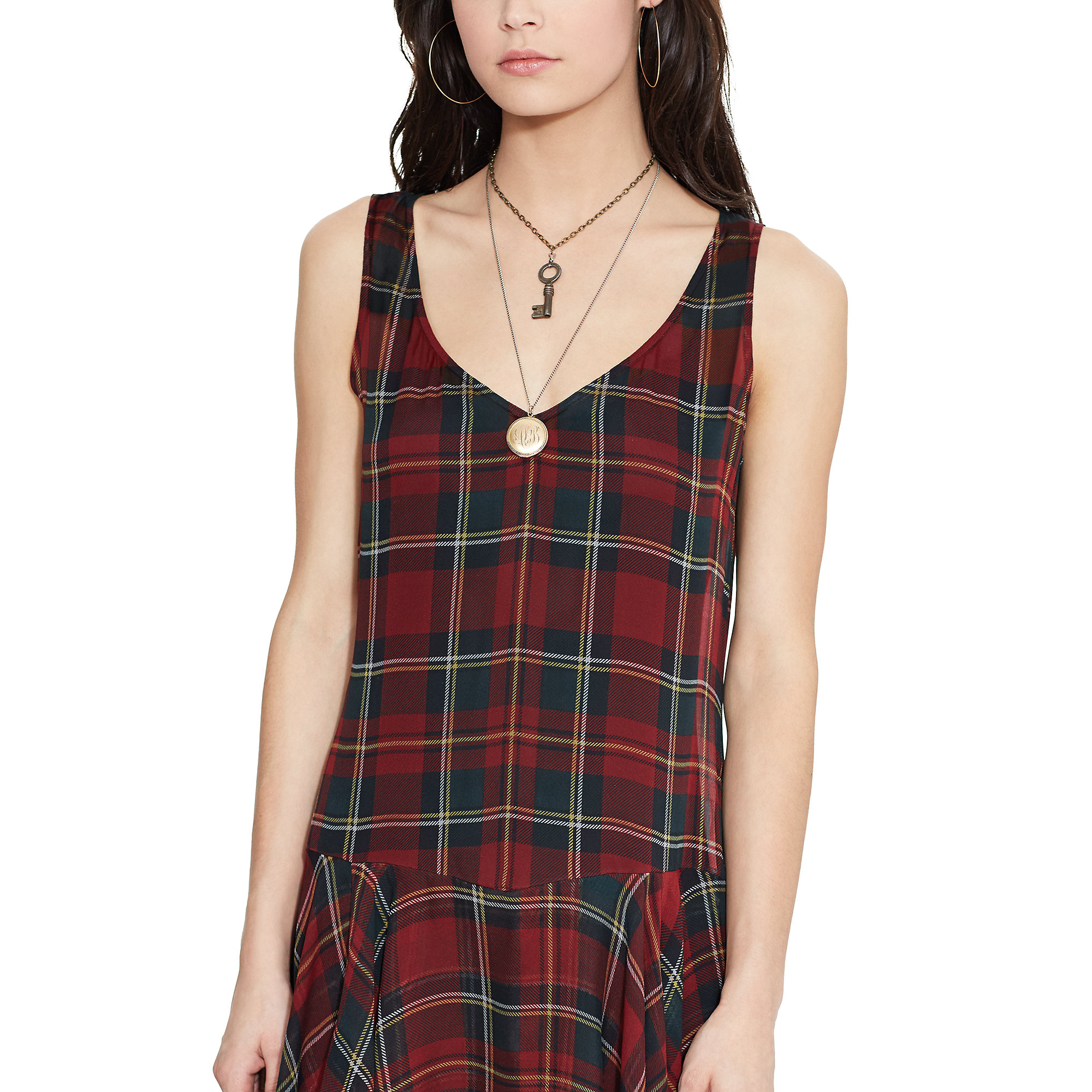 Lyst Polo ralph lauren Silk Tartan Sleeveless Dress