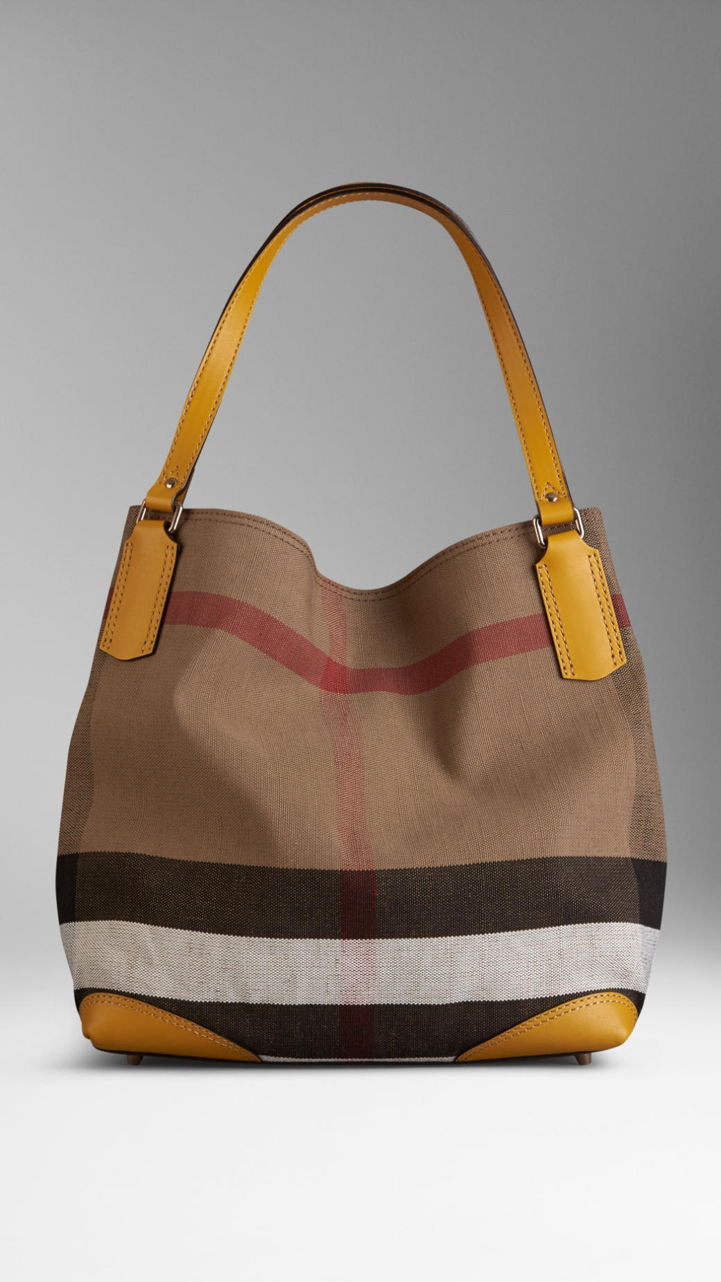 Lyst - Burberry Medium Canvas Check Tote Bag in Yellow