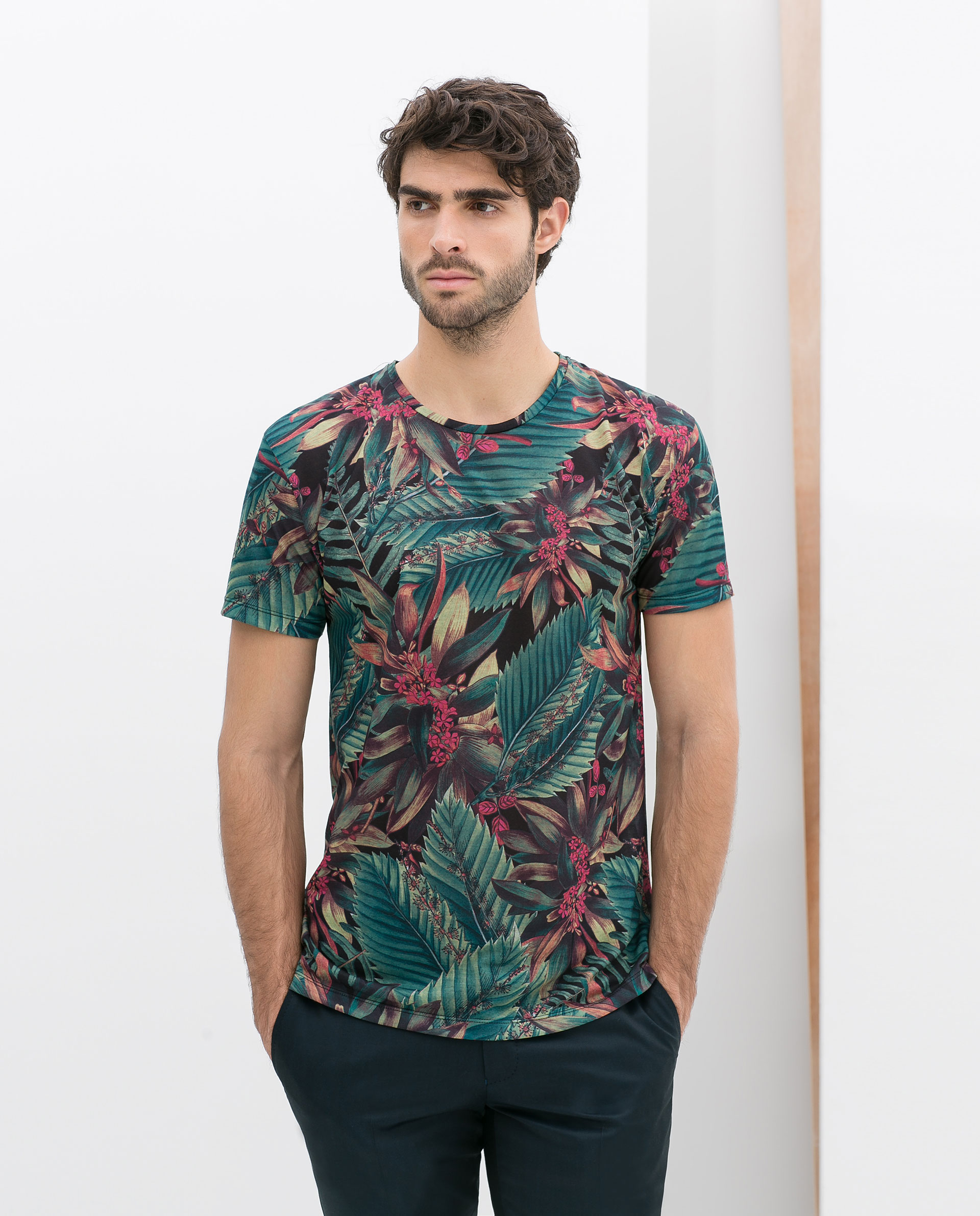  Zara  Tropical Allover Tshirt in Blue for Men Lyst