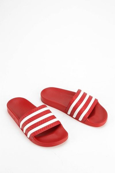 Adidas Originals X Uo Scarlet Adilette Pool Slide Women'S Sandal in Red ...