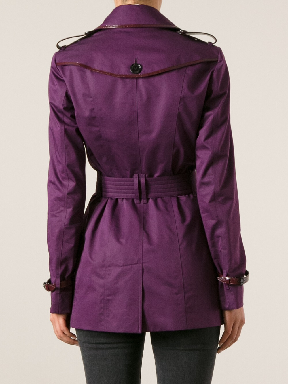 Lyst - Burberry Belted Trench Coat in Purple
