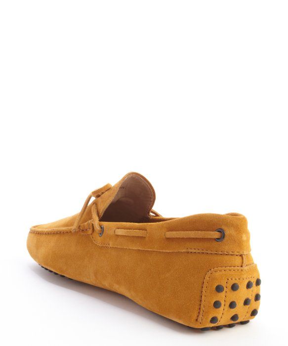 tods gold loafers