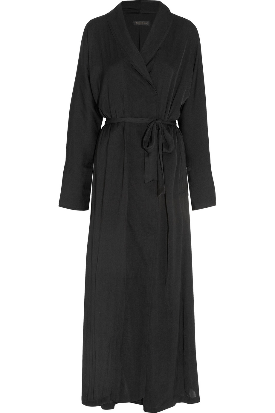 Donna Karan Sleepwear Satincrepe Robe in Black | Lyst