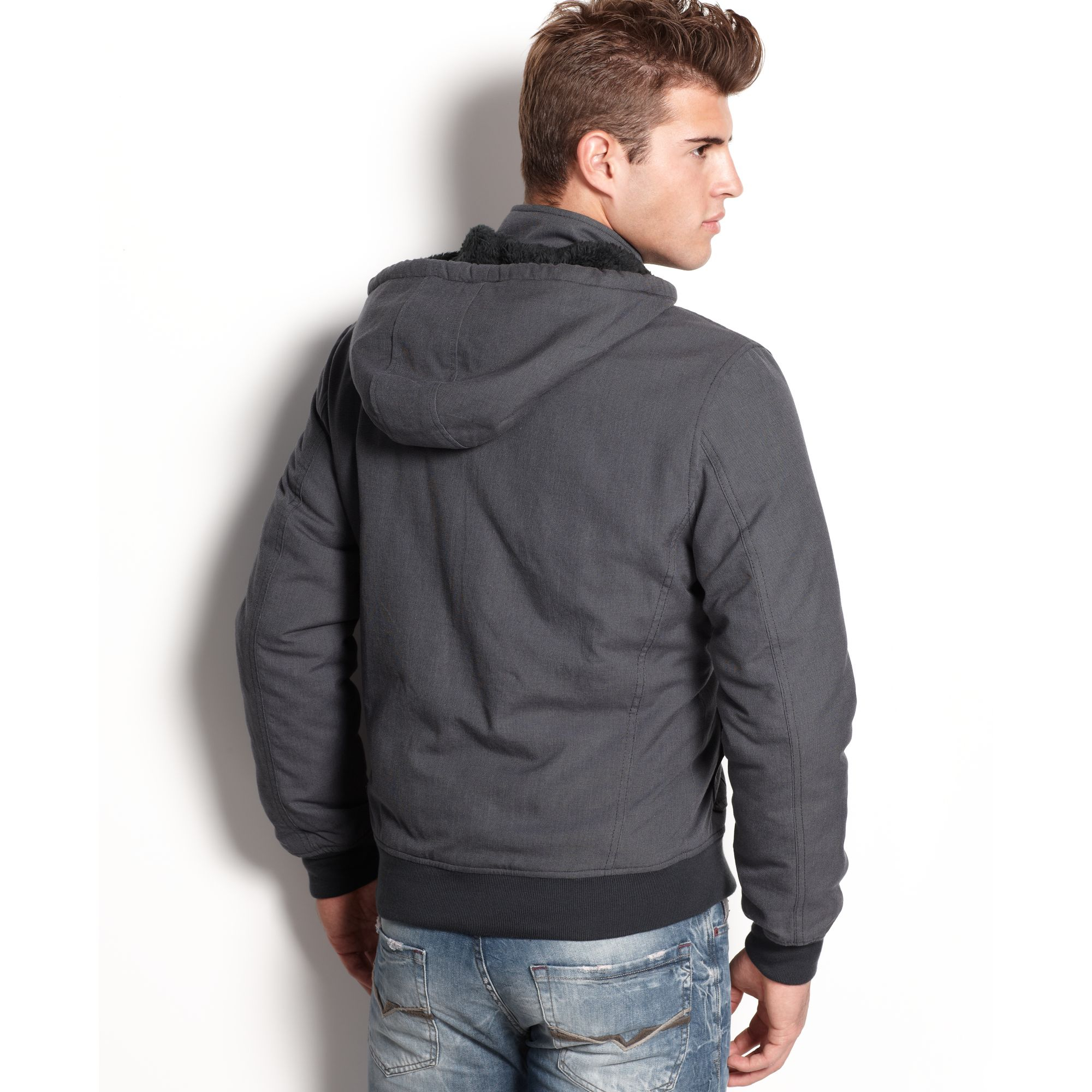 Lyst - American Rag Bomber Jacket in Gray for Men