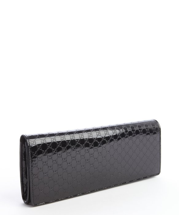 gucci black patent leather clutch