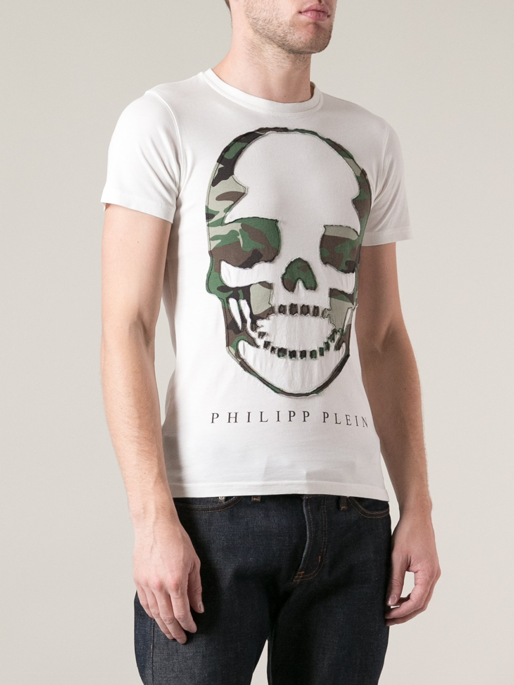 Lyst - Philipp Plein Appliqué Skull Tshirt in White for Men