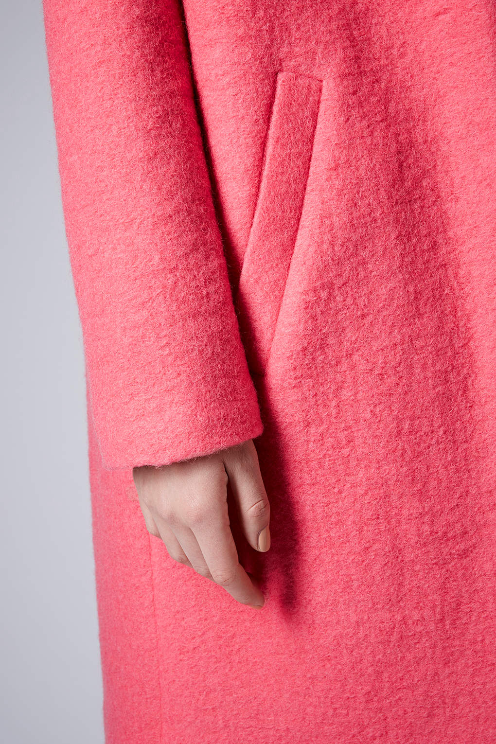 Lyst Boiled Wool Boyfriend Coat in Pink