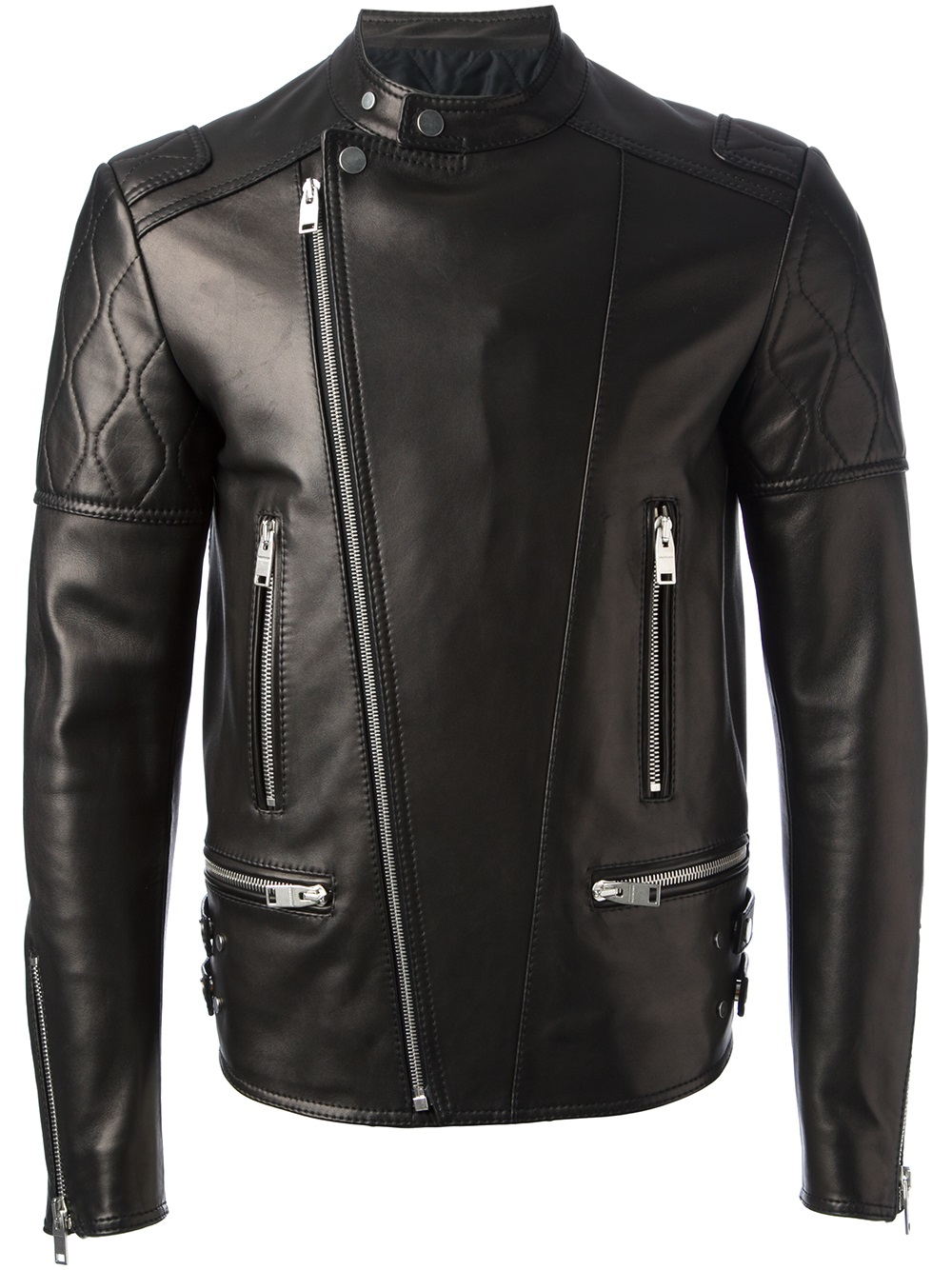 Balenciaga Fitted Biker Jacket in Black for Men - Lyst