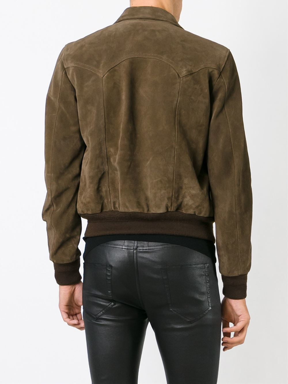 Saint Laurent Western Style Jacket in Brown for Men - Lyst