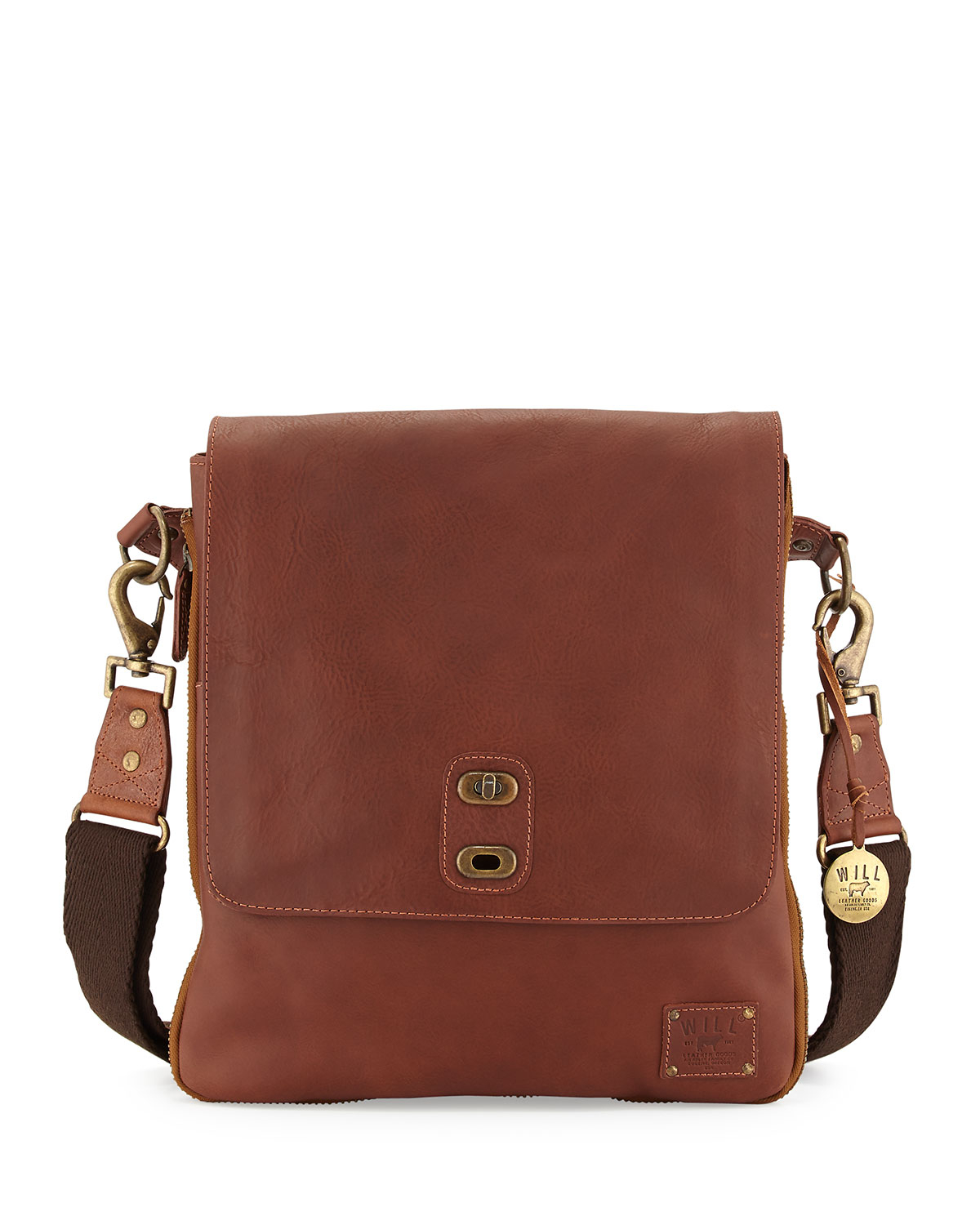 Lyst - Will Leather Goods Otto Men&#39;s Leather Crossbody Satchel Bag in Brown for Men