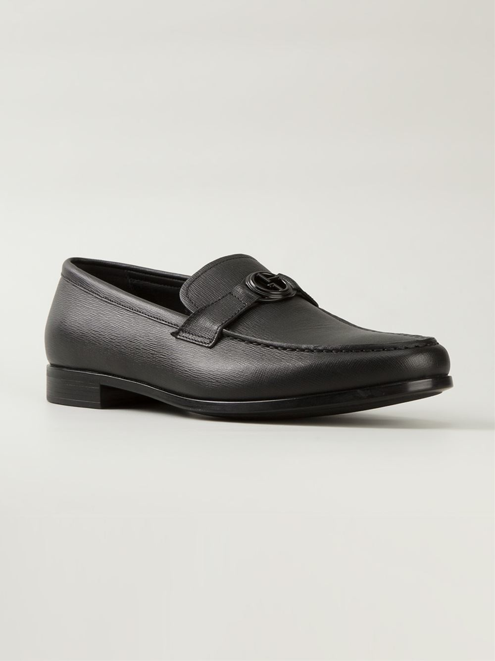 Giorgio Armani Logo Loafers in Black for Men | Lyst