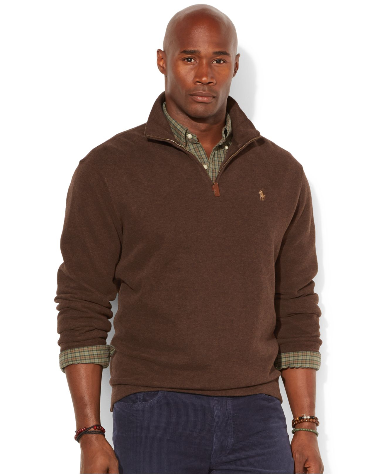 Lyst - Polo ralph lauren Big And Tall Half-Zip French-Rib Sweater in ...