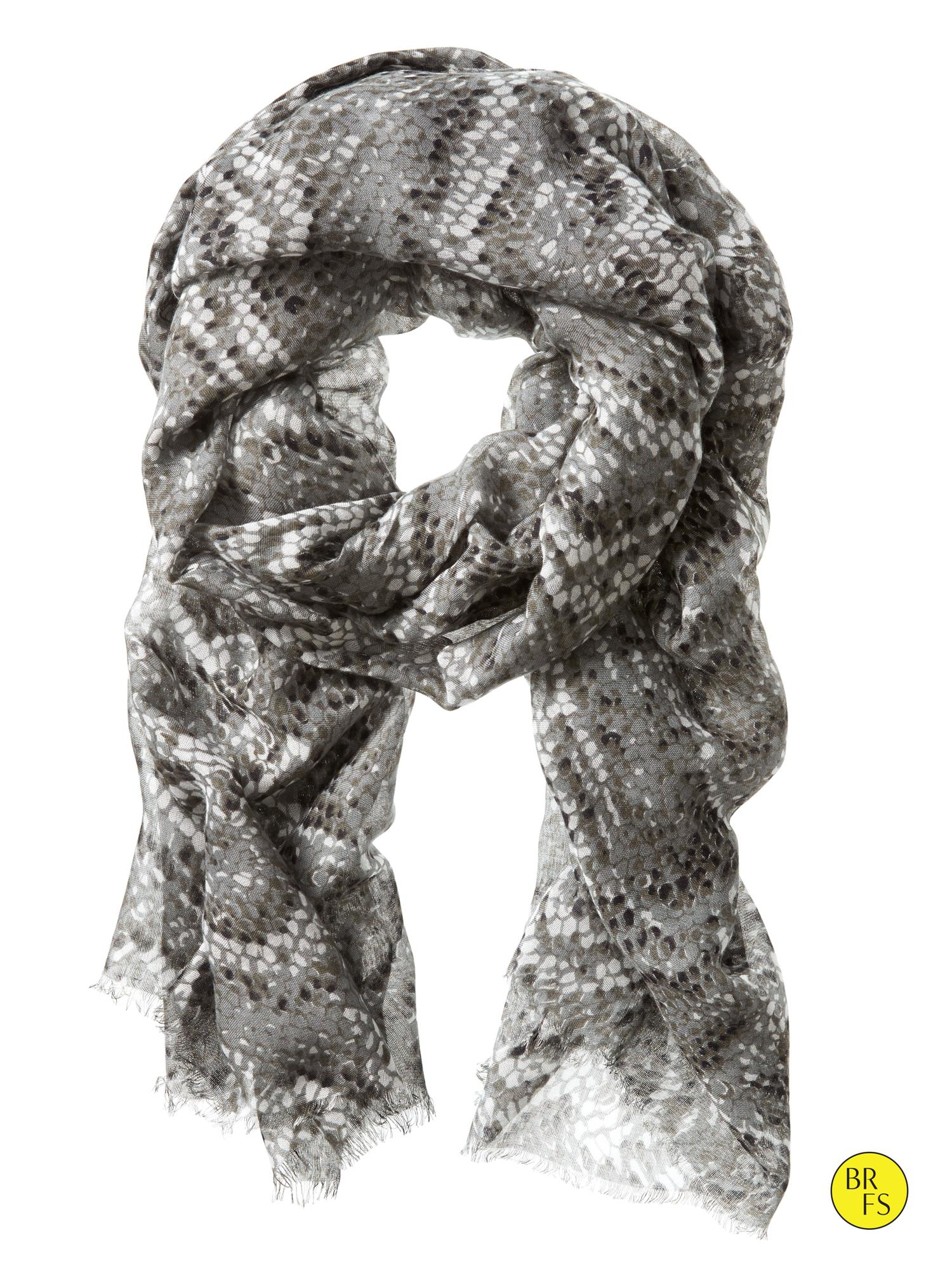 Banana Republic Factory SnakeskinPrint Scarf in Gray (Gray snake) Lyst