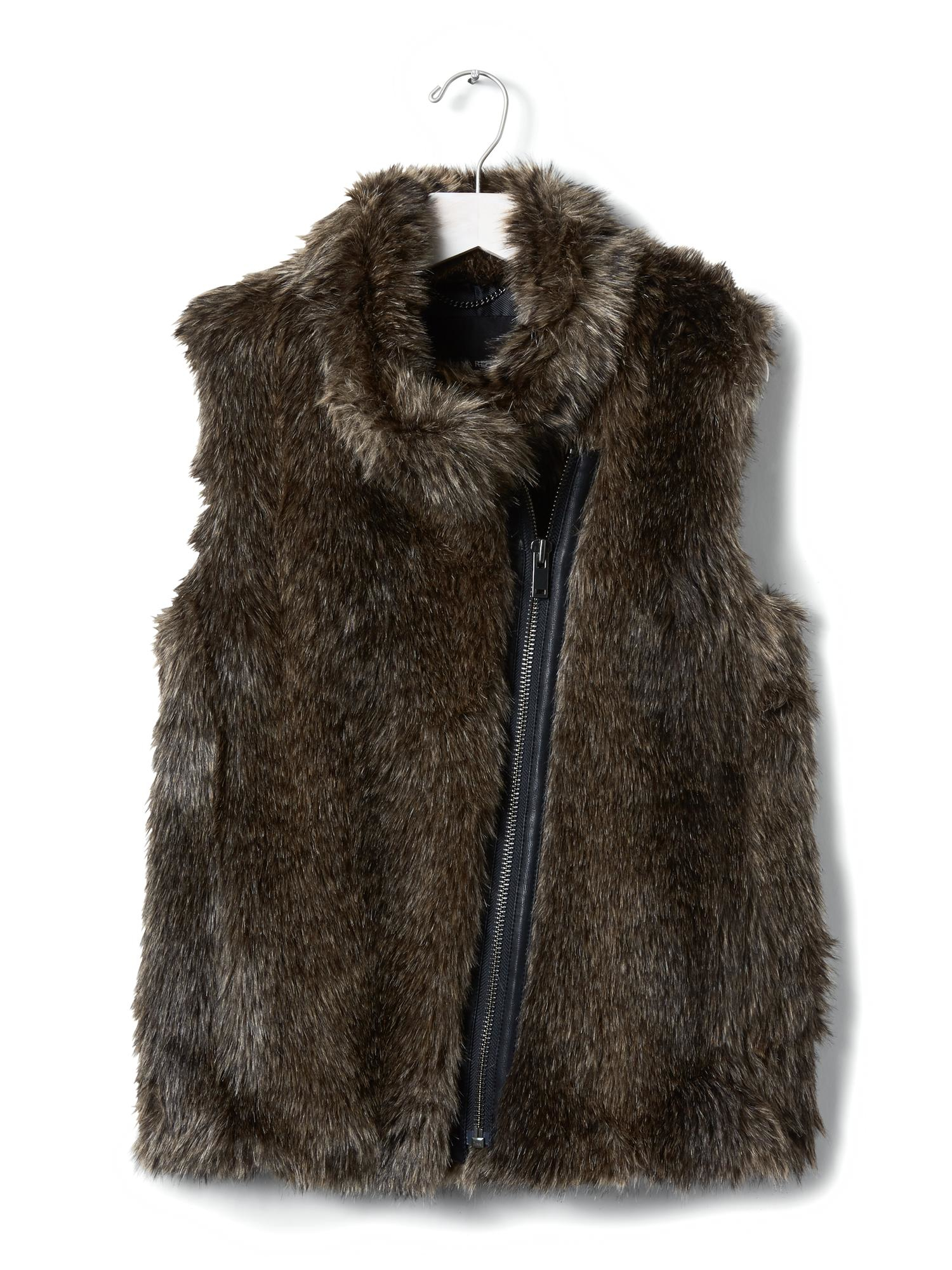 Lyst - Banana Republic Faux-fur Vest in Brown