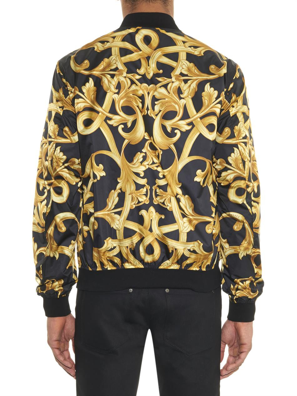 Versace Baroque Print Shell Jacket in Black for Men | Lyst