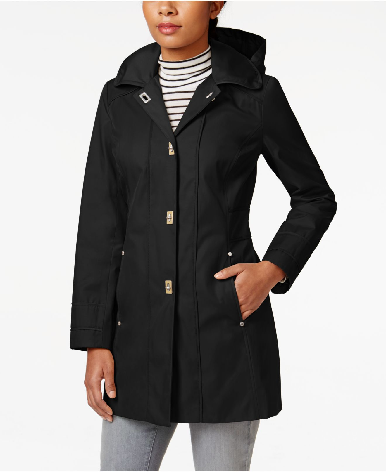 anne klein wool trench coat