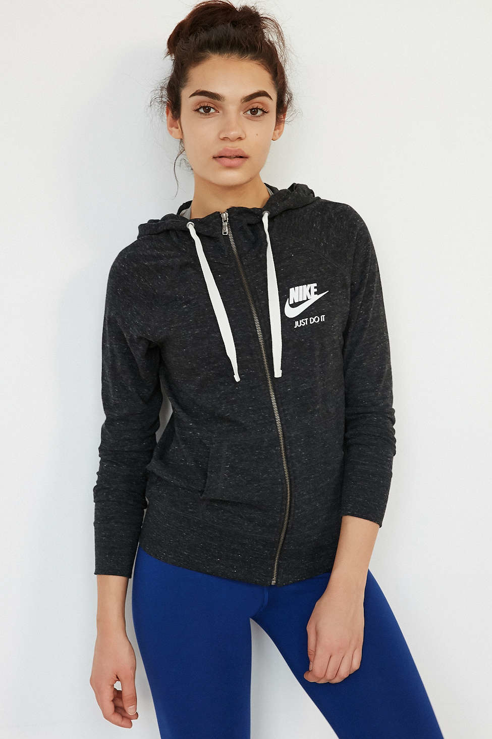 Nike Gym Vintage Full Zip Hoodie Sweatshirt in Black | Lyst
