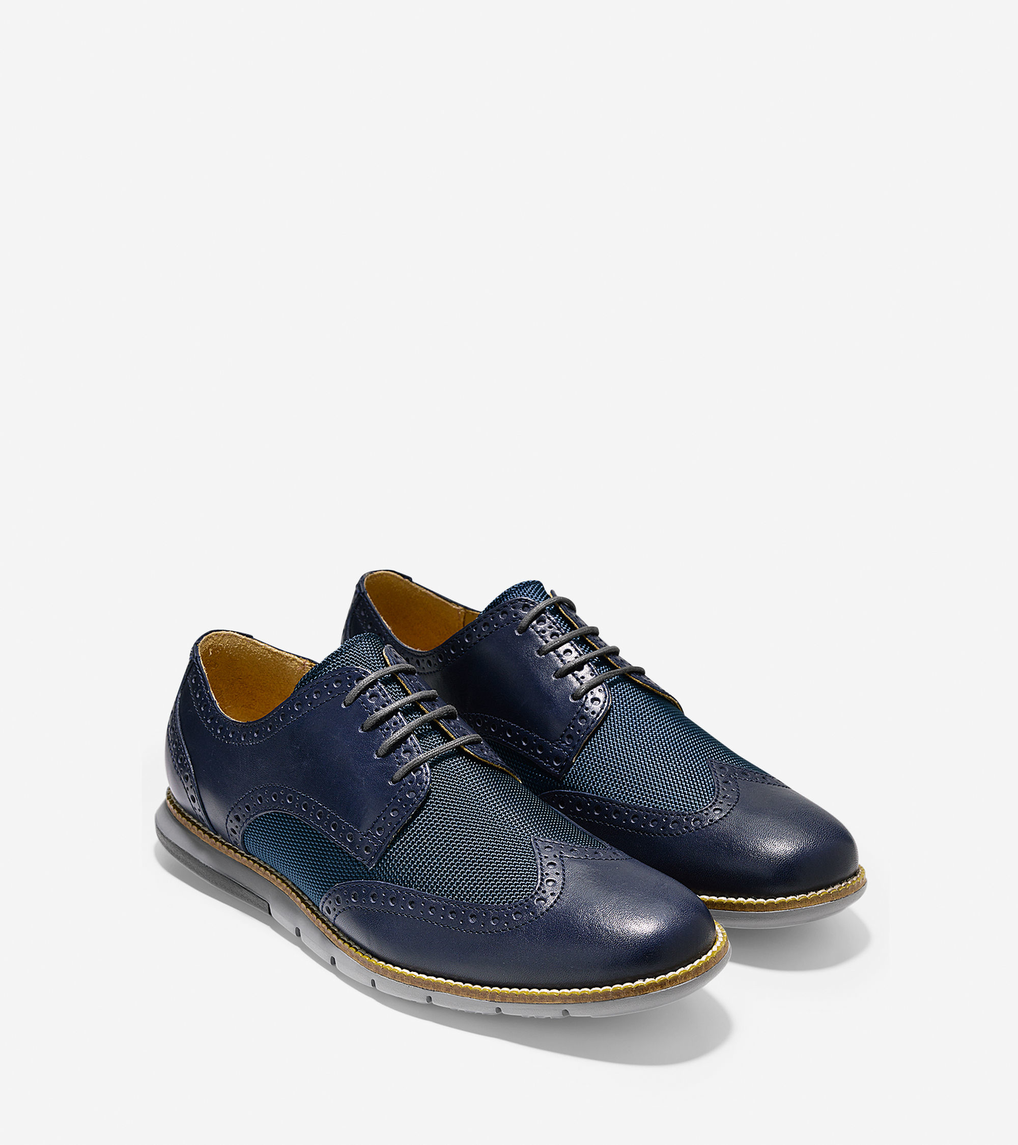 cole haan blue wingtip shoes