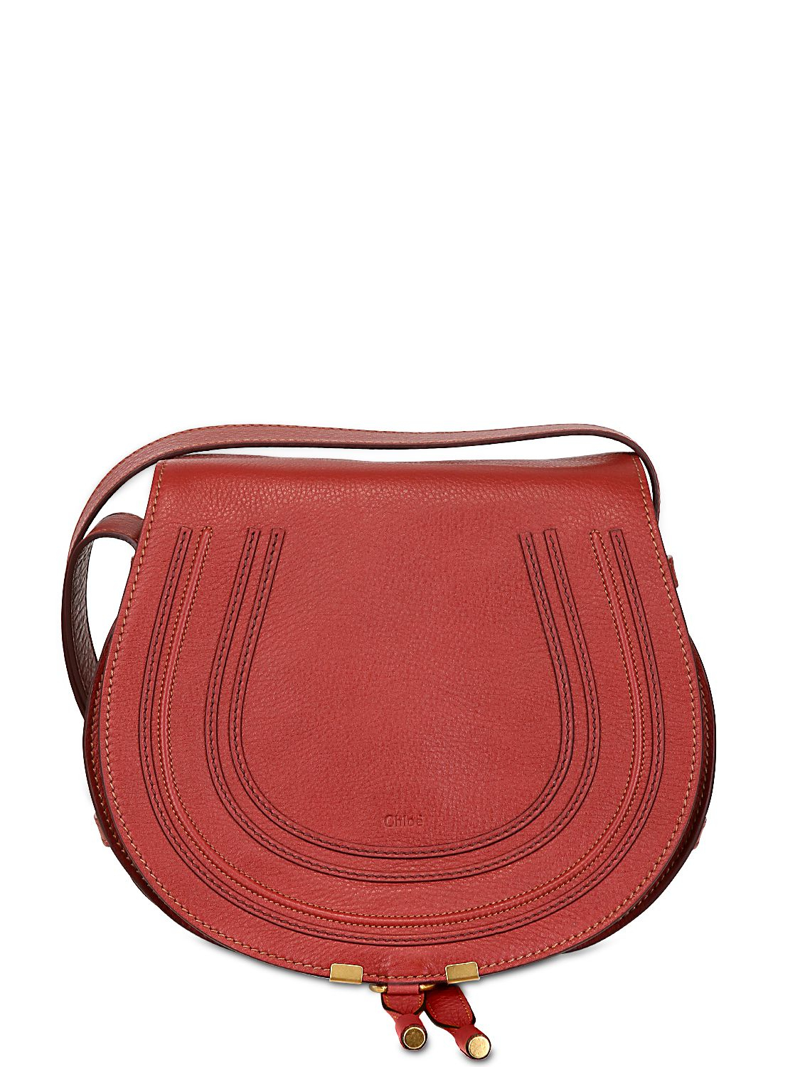 Chloé Medium Marcie Leather Crossbody Bag in Red (BERRY CUPCAKE) | Lyst