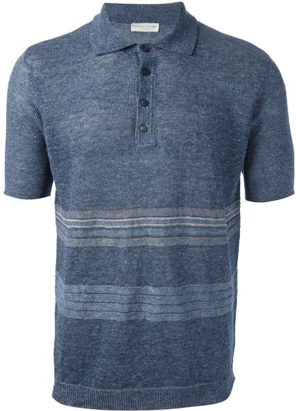Roberto Collina Fine Knit Polo Shirt in Blue for Men | Lyst