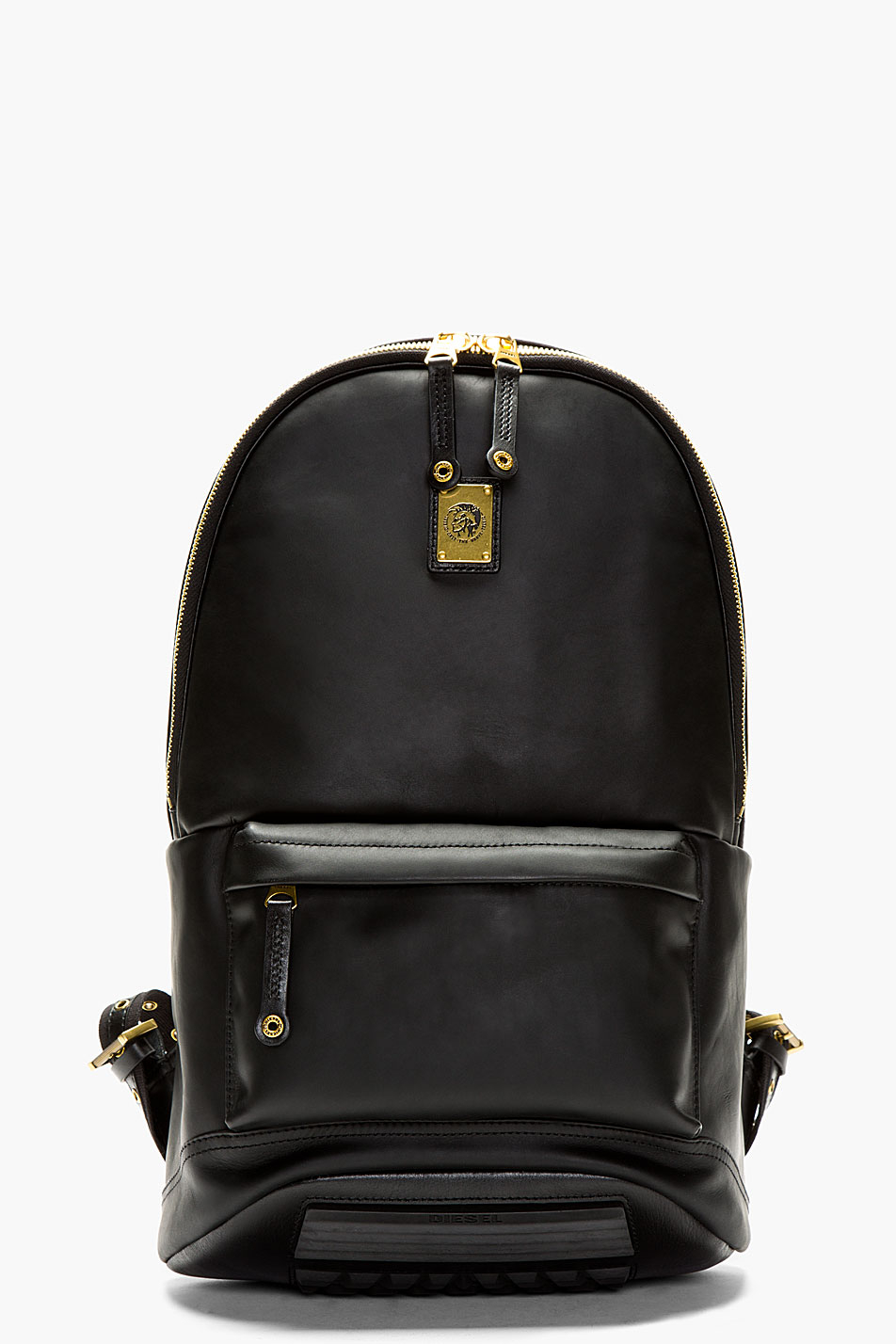 Diesel Black Smooth Leather Clubber Backpack in Black for Men | Lyst