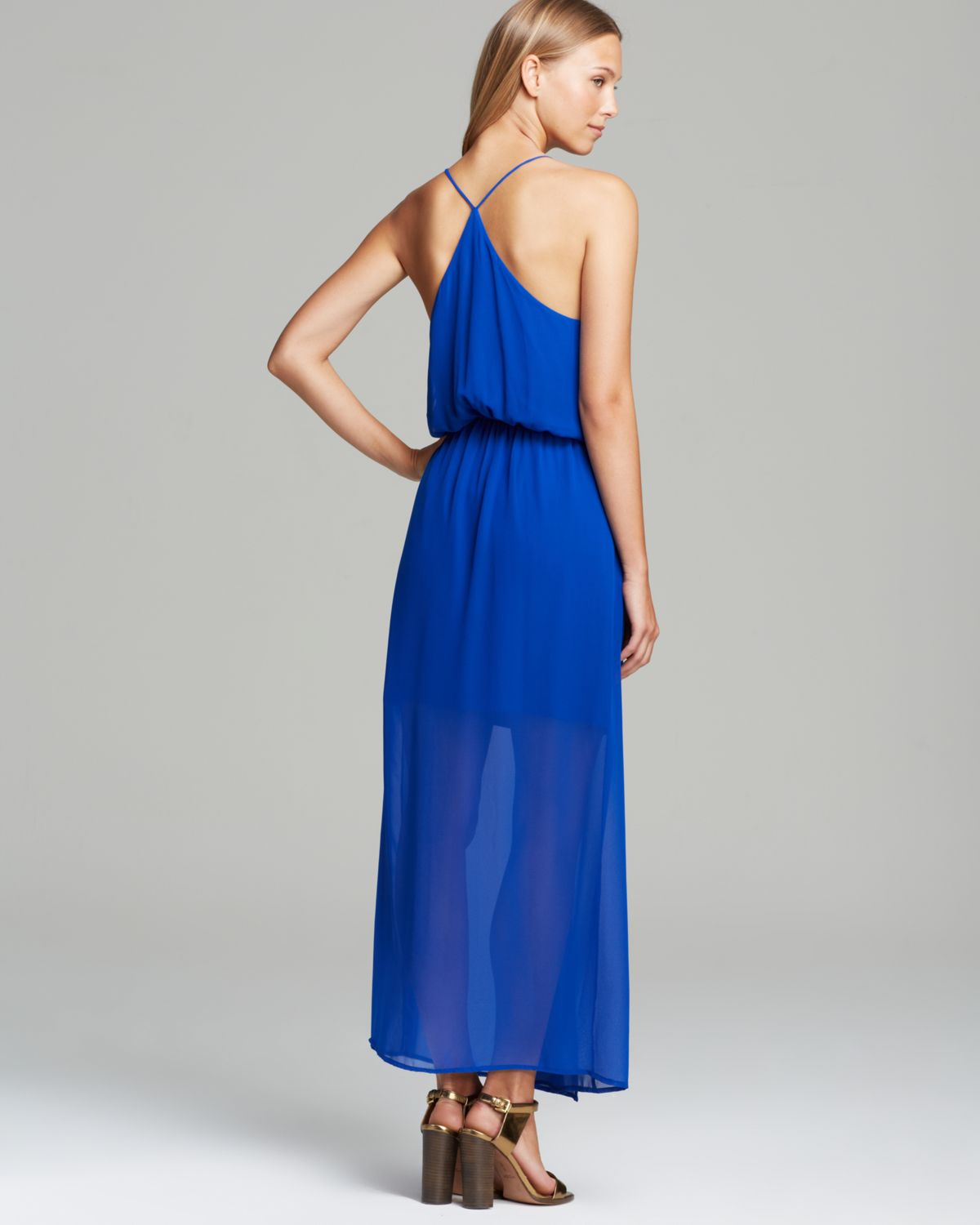 Lyst - Vince Camuto Chiffon Overlay Maxi Dress in Blue