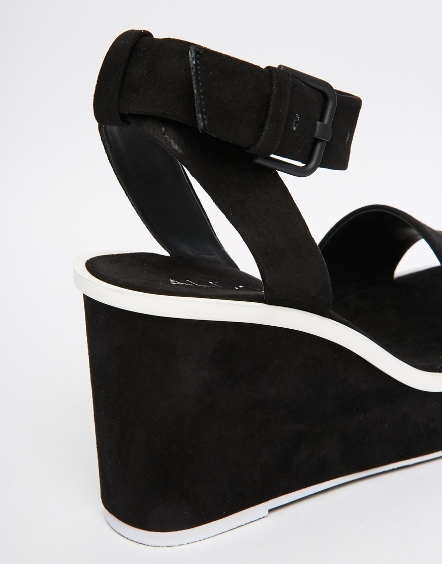 aldo black wedge sandals