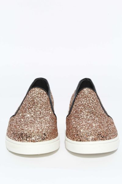slip on rose gold sneakers