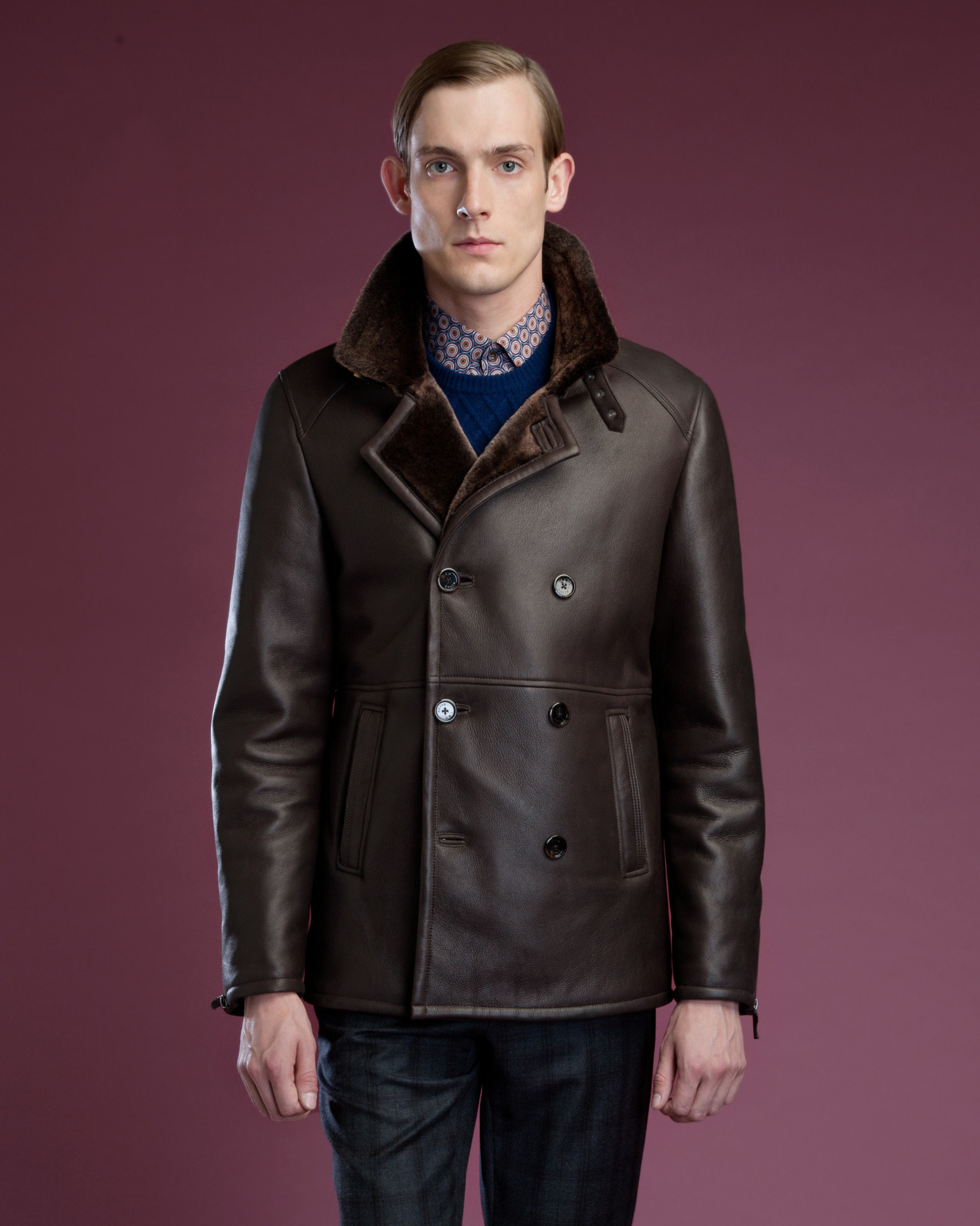 Leather Pea Coats For Men - Coat Nj