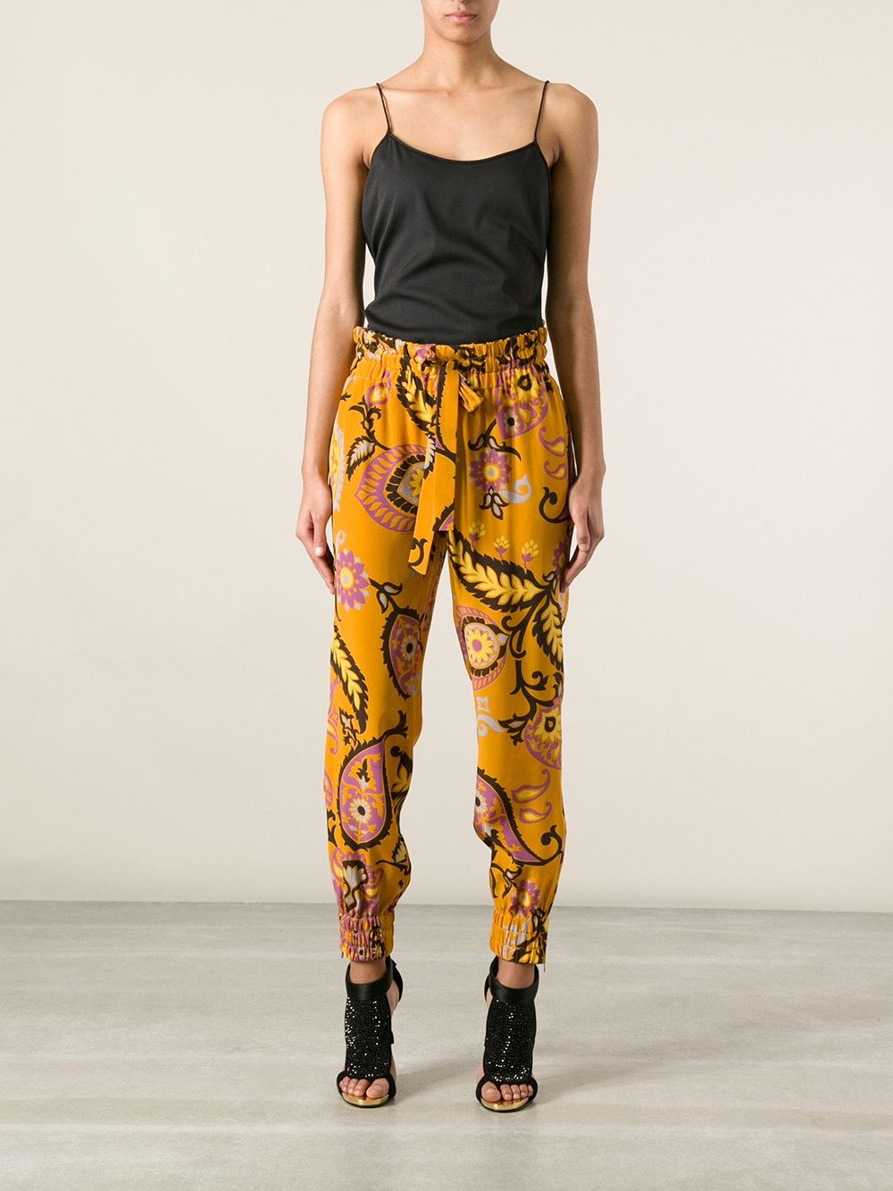 Lyst - Gucci Printed Tapered Trouser in Yellow