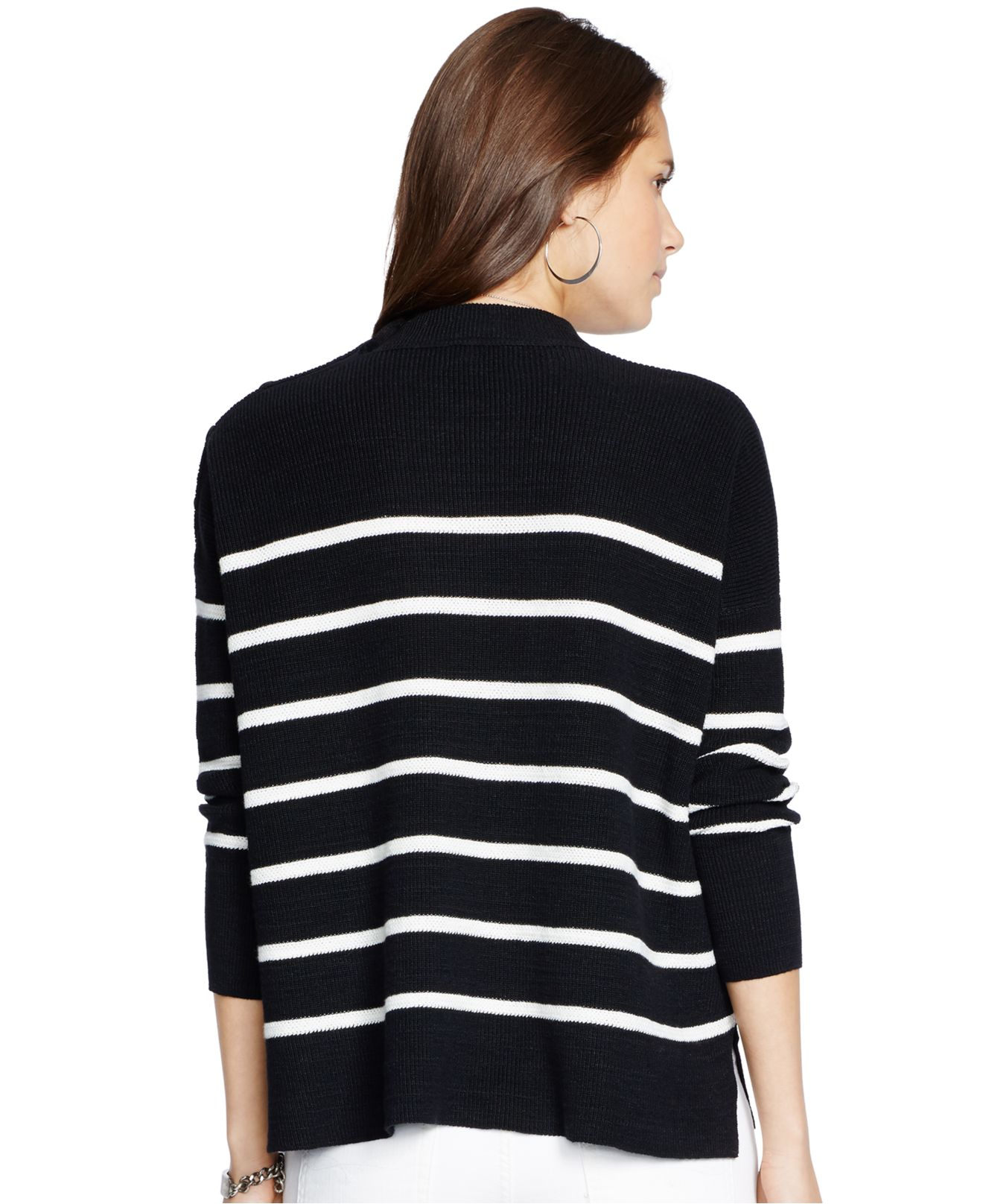 Lyst Polo Ralph Dolman Striped Sweater In Black lyst polo ralph dolman striped sweater in black