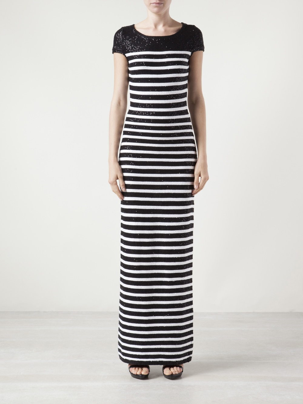 oscar de la renta striped gown