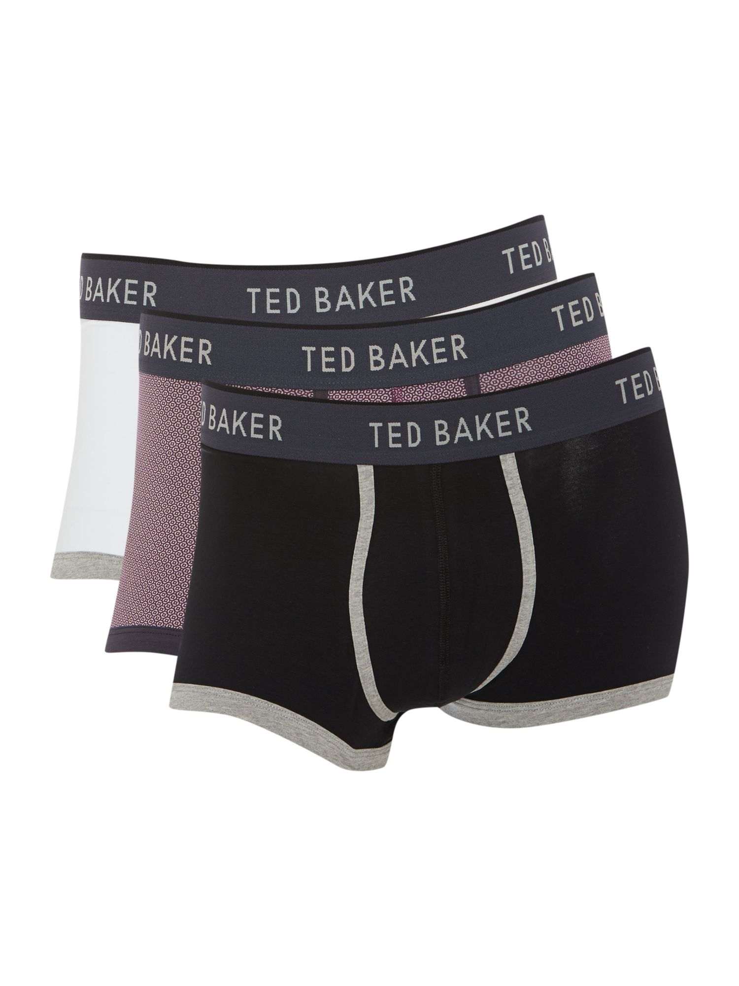 Ted baker 3 Pack Plain and Print Underwear Trunk in Multicolor for Men ...