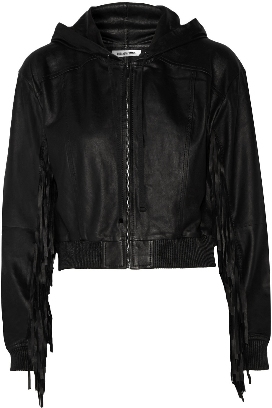 Elizabeth And James Tatum Fringed Leather Hooded Jacket In
