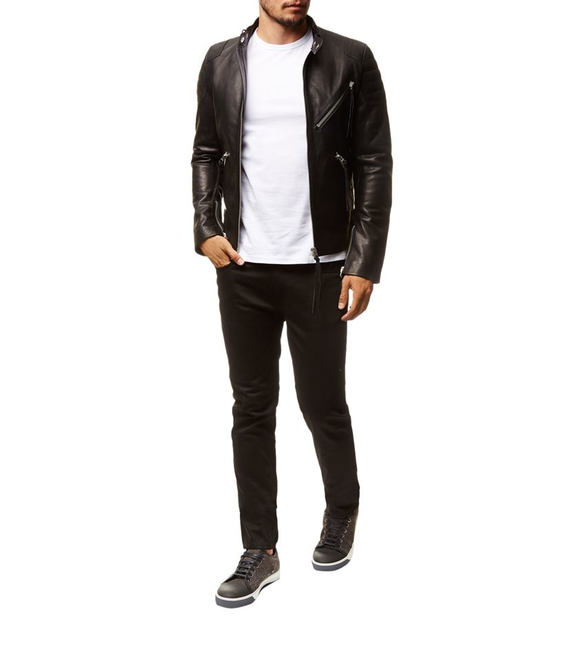 Acne Studios Oliver Leather Biker Jacket In Black For Men Lyst Gallery
