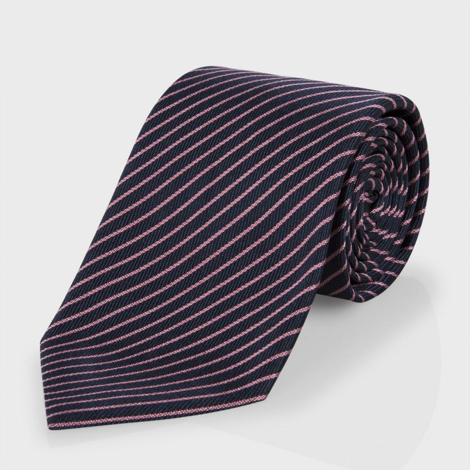 Paul smith Navy and Pink Fine Stripe Classic Silk Tie in Pink for Men ...