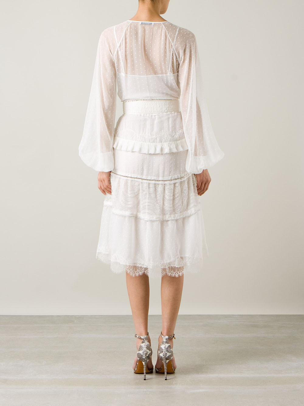 Lyst - Givenchy Layered Lace Dress in White