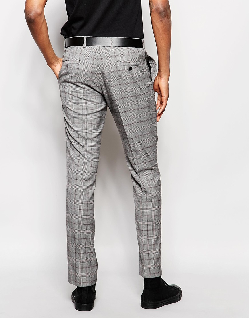 Lyst - Rudie Slim Fit Heritage Check Suit Trousers in Gray for Men