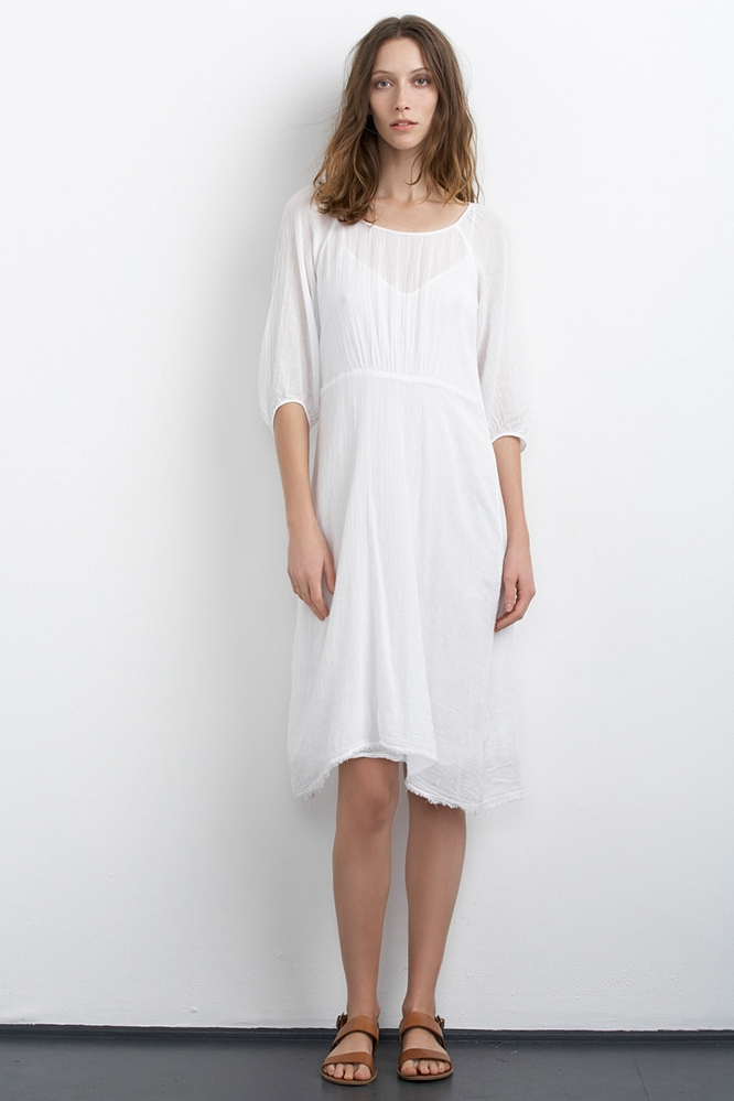 Lyst Velvet By Graham & Spencer Iggy Cotton Gauze Peasant Dress in White