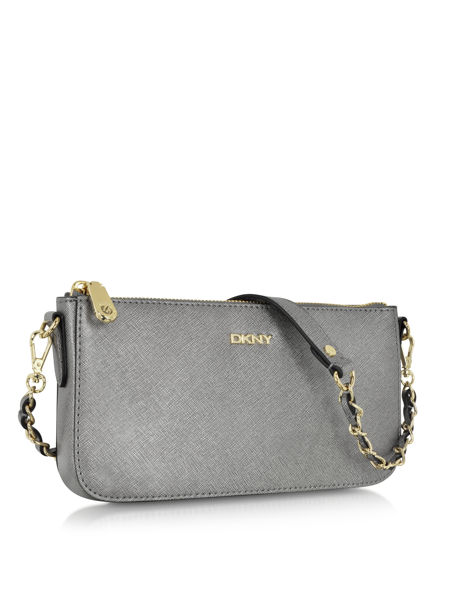Dkny Bryant Park Gunmetal Saffiano Leather Crossbody Bag in Gray Lyst