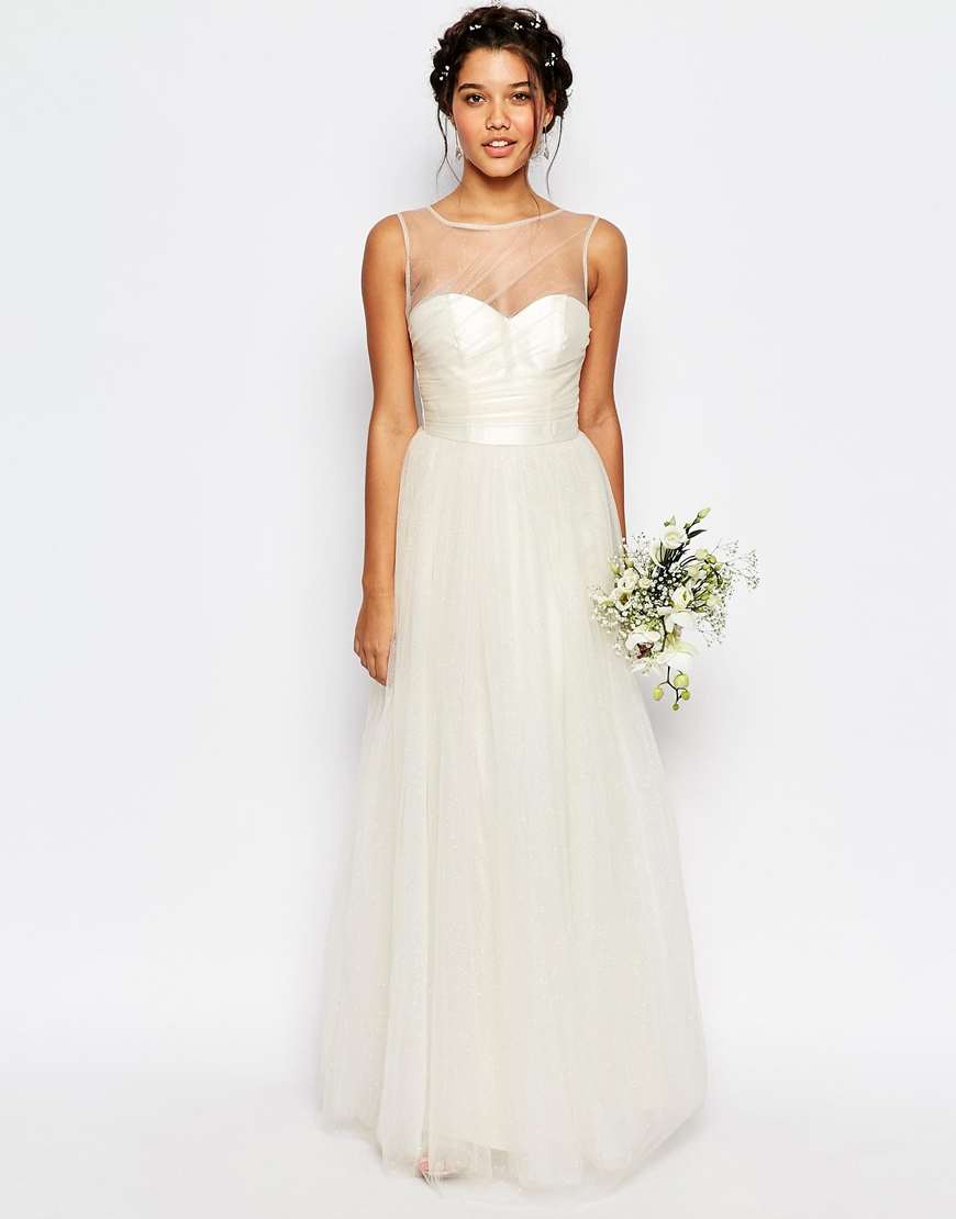 Lyst Chi London Bridal Tulle Maxi Dress Cream In Natural Gallery