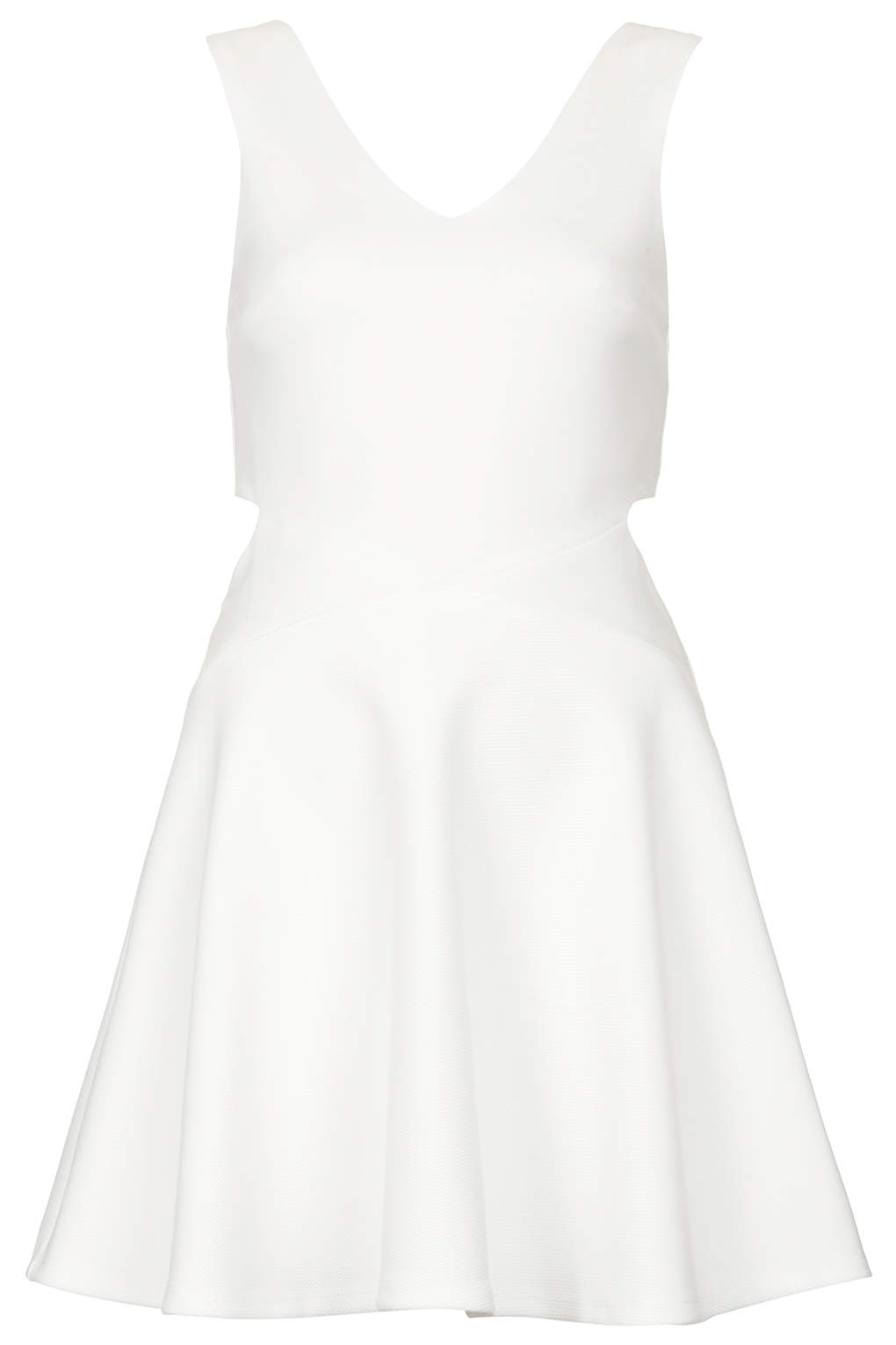 Topshop Cut-Out Skater Dress in White (OFF WHITE) | Lyst