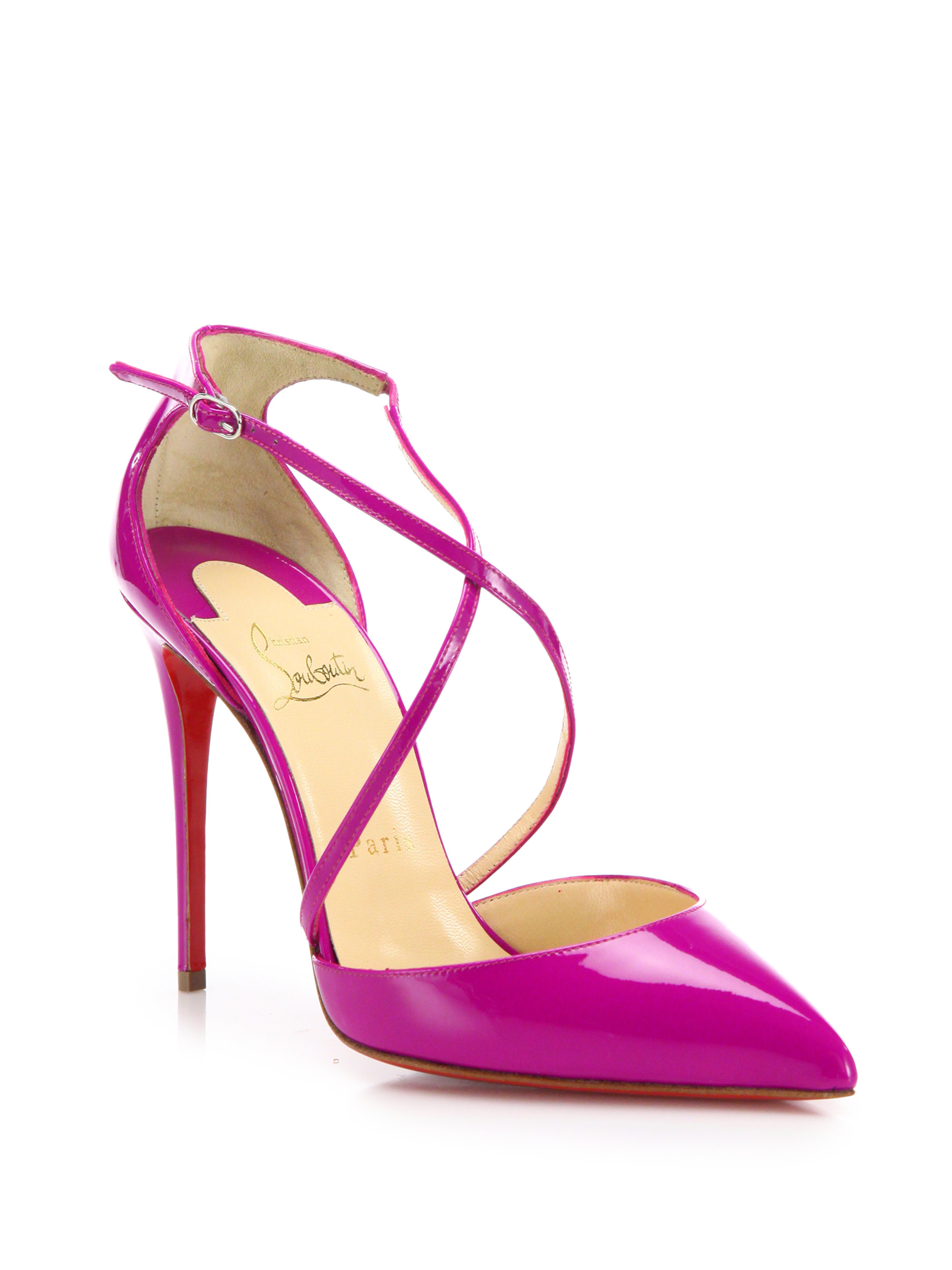 christian louboutin pink patent leather sandals  
