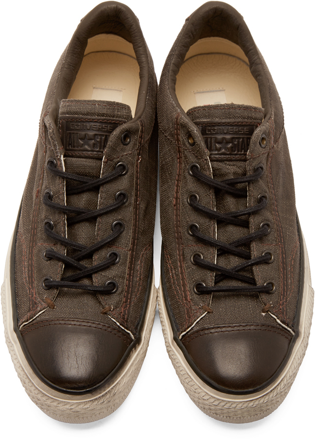 brown leather mens converse