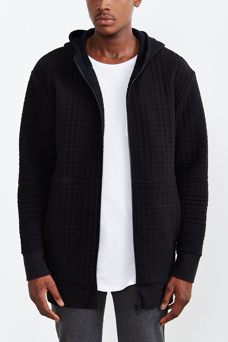 Zanerobe Long Zip Hooded Sweatshirt in Black for Men | Lyst