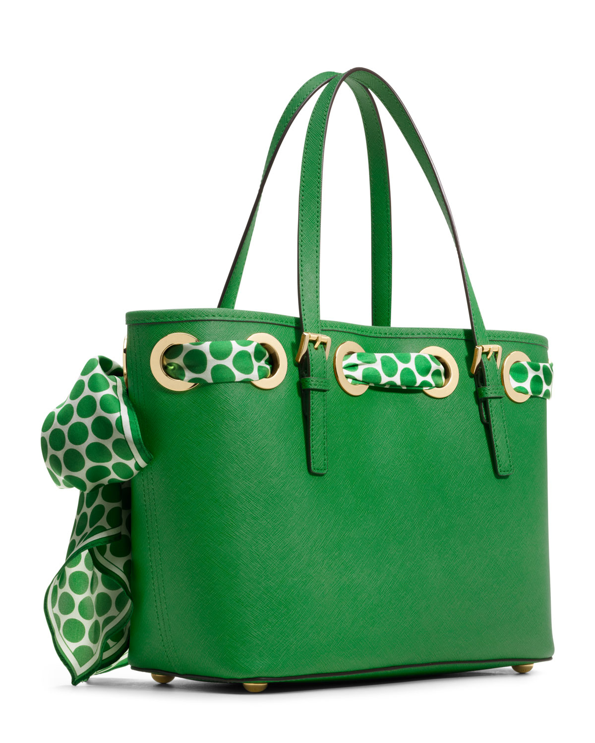 Lyst - Michael kors Small Jet Set Scarf Tote in Green