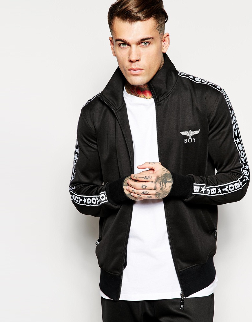 Lyst - Boy london Track Jacket With Tape Logo in Black for Men