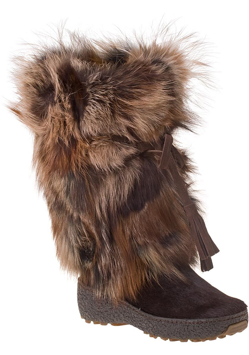 Pajar 'fox Trot' Genuine Fox Fur & Calf Hair Boot in Brown 