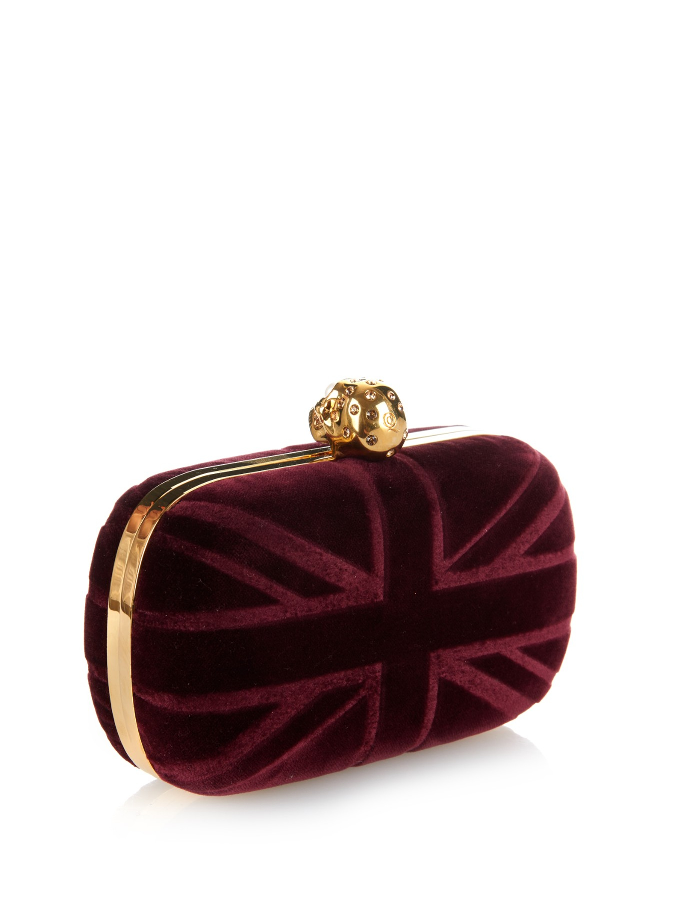 Lyst - Alexander Mcqueen Britannia Skull Velvet Box Clutch 